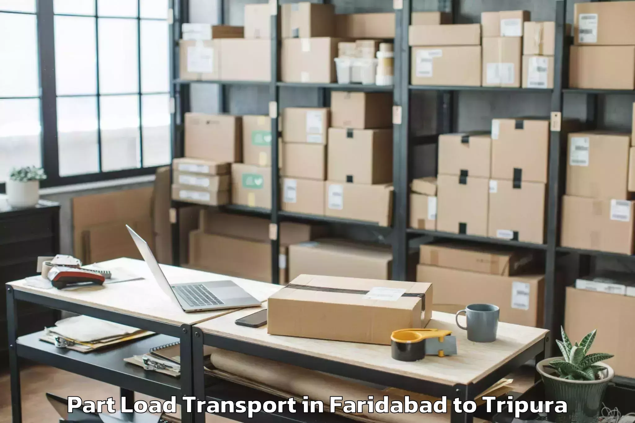 Book Your Faridabad to Manughat Part Load Transport Today